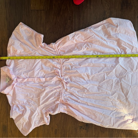 J. Crew NWT Short Sleeved Collared Mini Dress Pink and White Size 18 - Picture 6 of 10